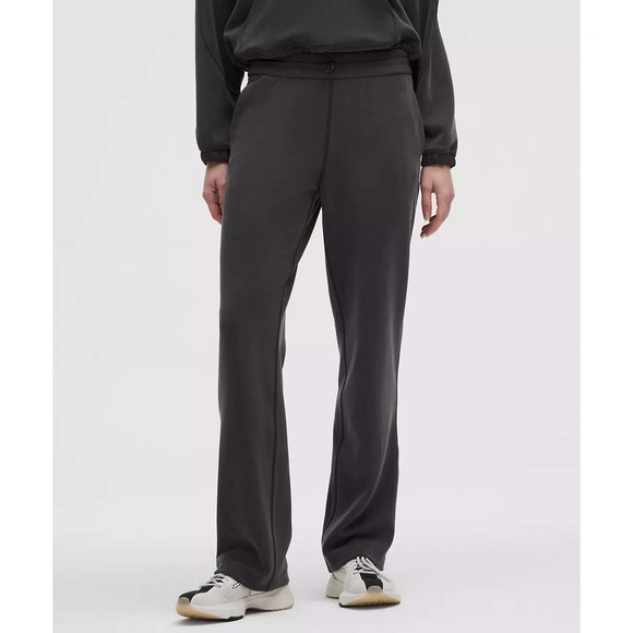 lululemon athletica Pants - Lululemon Softstreme High-Rise‎ Pant Regular Sz 6 Black Charcoal Wide Leg
